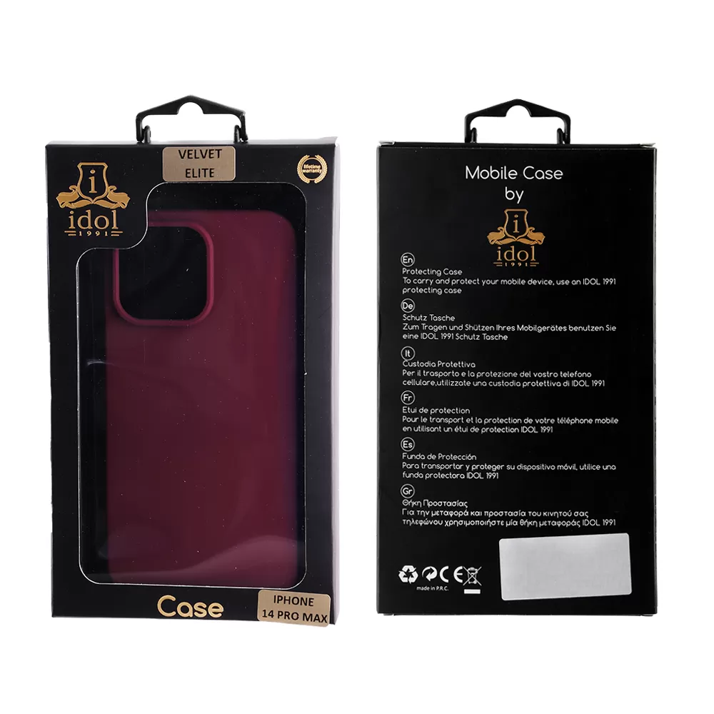 matshop.gr - IDOL 1991 ΘΗΚΗ IPHONE 14 PRO MAX 6.7" VELVET ELITE TPU 4 SIDE CAMERA GUARD BURGUNDY