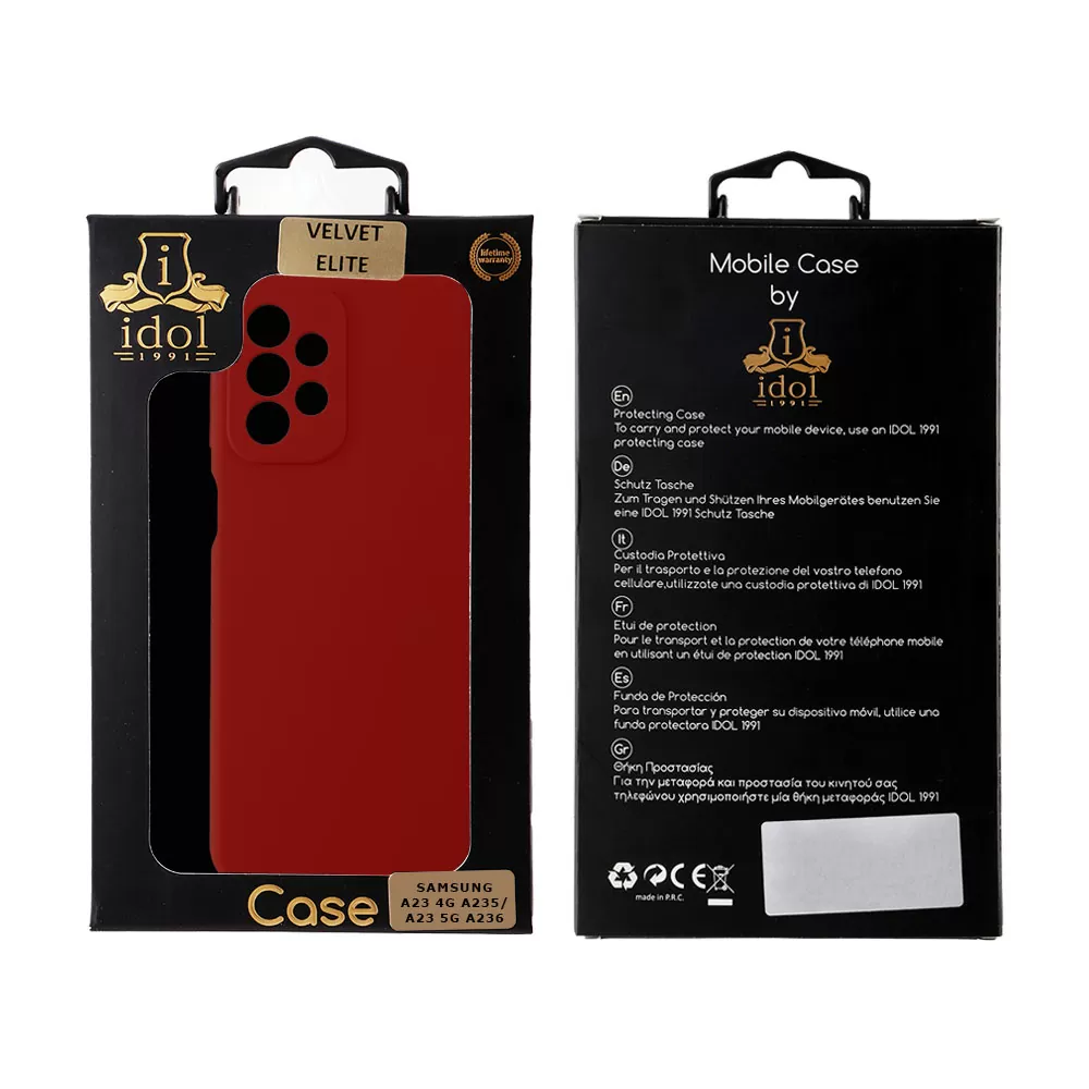 matshop.gr - IDOL 1991 ΘΗΚΗ SAMSUNG A23 4G A235/A23 5G A236 6.6" VELVET ELITE TPU 4 SIDE FULL CAMERA PROTECTION RED