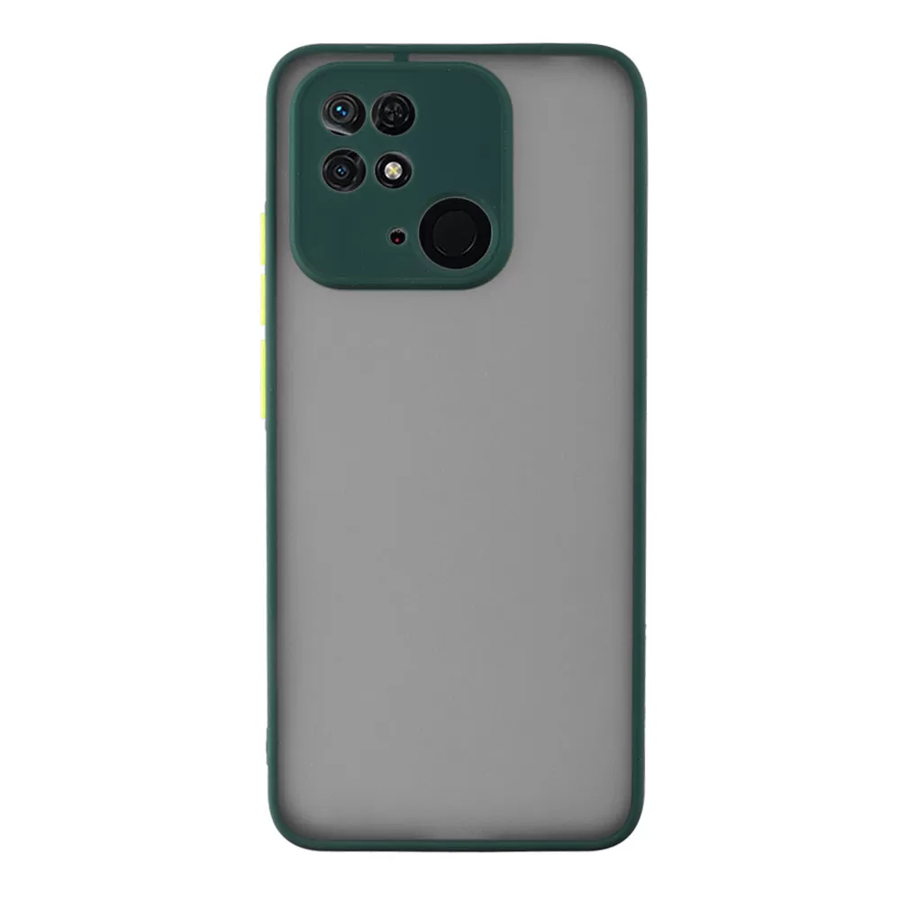 matshop.gr - LIME ΘΗΚΗ XIAOMI REDMI 10C/REDMI 10 POWER 6.71" HARDSHELL FUSION FULL CAMERA PROTECTION GREEN WITH YELLOW KEYS