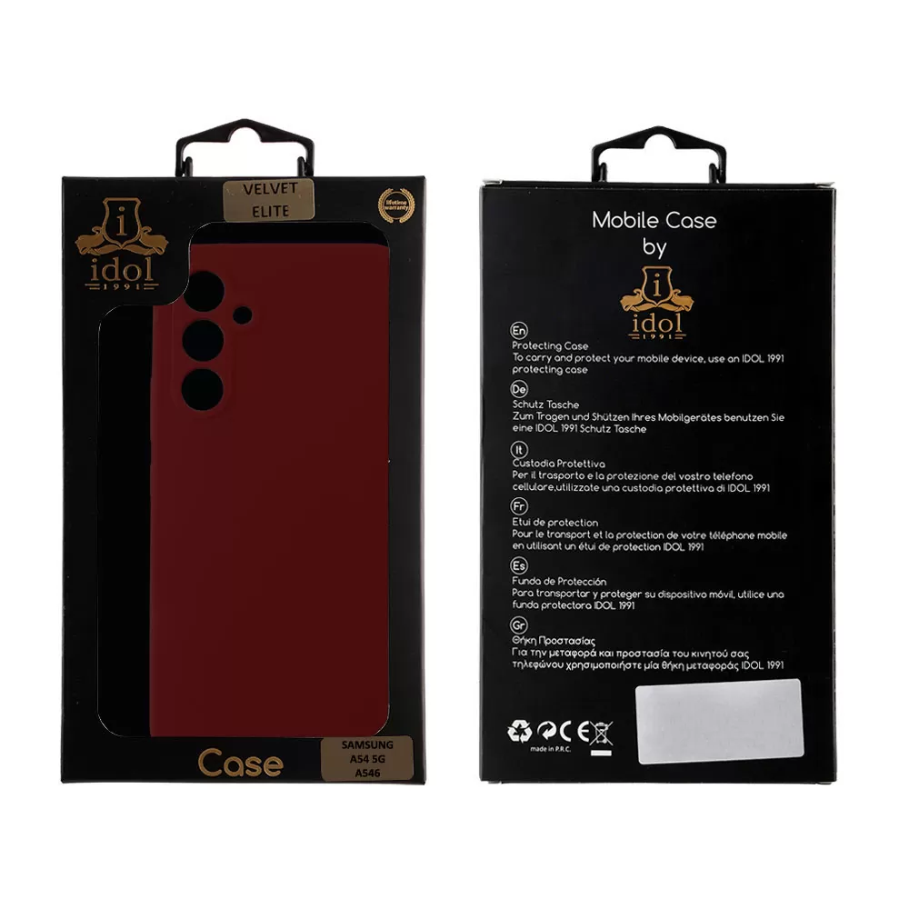 matshop.gr - IDOL 1991 ΘΗΚΗ SAMSUNG A54 5G A546 6.4" VELVET ELITE TPU 4 SIDE FULL CAMERA PROTECTION RED