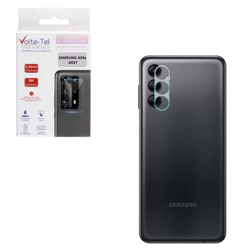 matshop.gr - VOLTE-TEL TEMPERED GLASS SAMSUNG A04s A047 6.5" 9H 0.25mm 3D CURVED FOR CAMERA