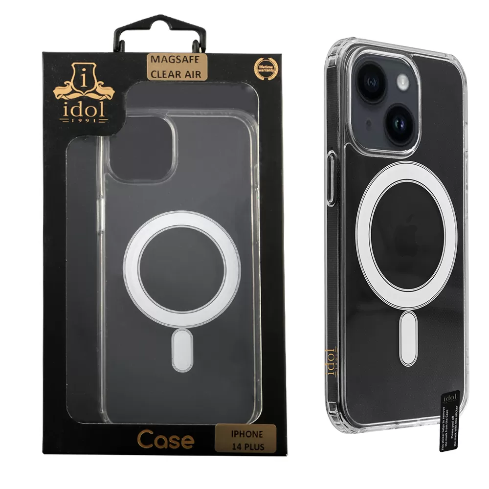 matshop.gr - IDOL 1991 ΘΗΚΗ IPHONE 14 PLUS 6.7" MAGSAFE ANTISHOCK CLEAR AIR BACK COVER TPU CAMERA GUARD ΔΙΑΦΑΝΗ