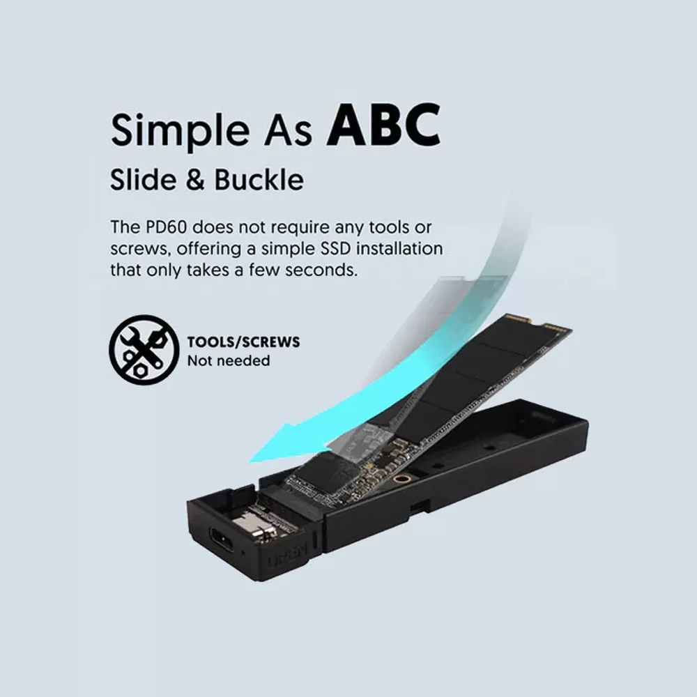 matshop.gr - SILICON POWER PD60 ΘΗΚΗ ΔΙΣΚΩΝ M.2 PCIe NVMe SSD / M.2 SATA SSD 2230 / 2242 / 2260 / 2280 M.2 M-KEY USB 3.2 GEN 2 ALUMINIUM