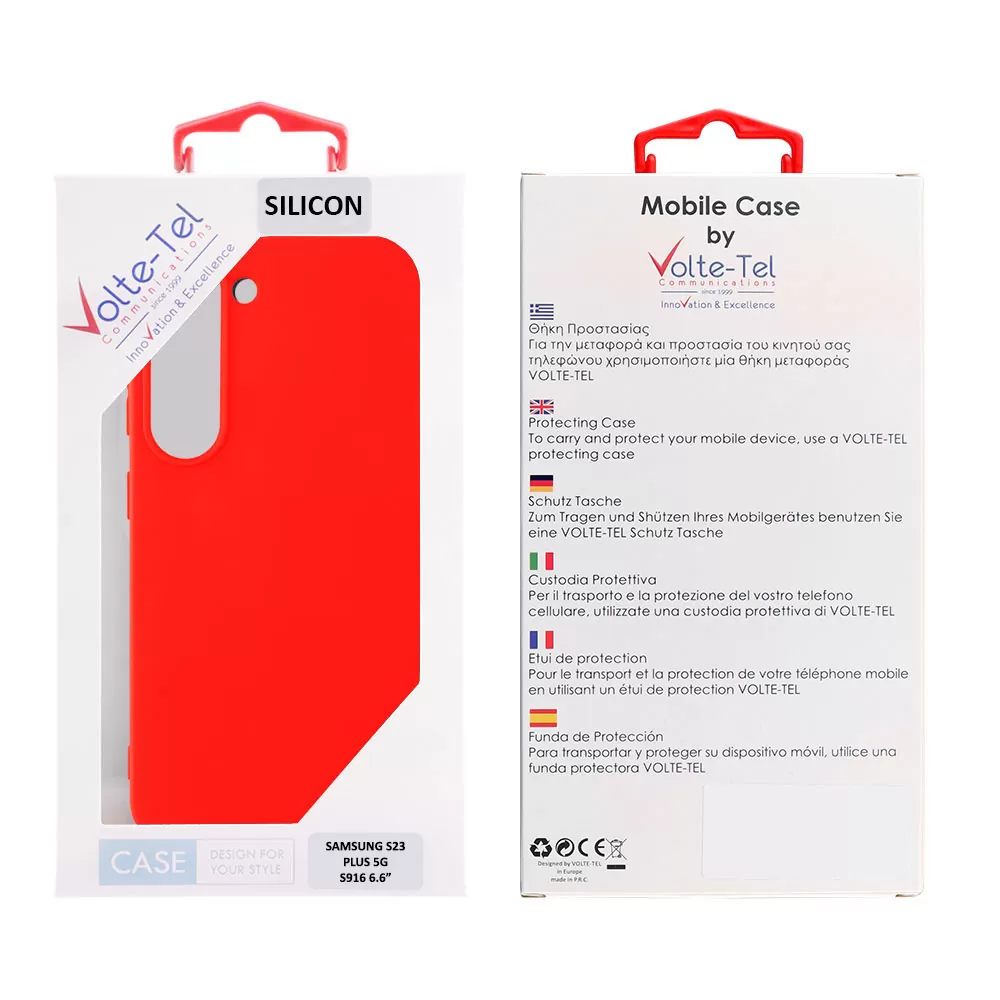 matshop.gr - VOLTE-TEL ΘΗΚΗ SAMSUNG S23 PLUS 5G S916 6.6" SILICON TPU CAMERA GUARD RED