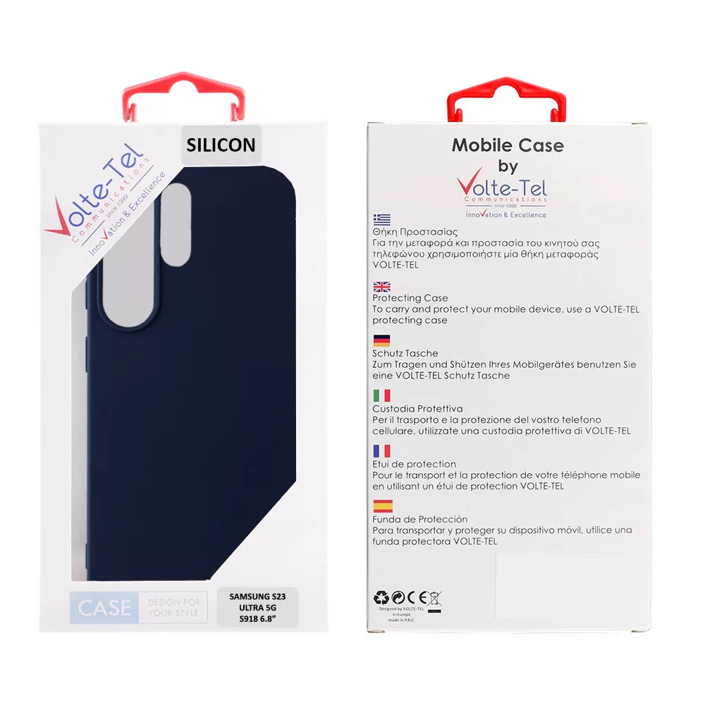 matshop.gr - VOLTE-TEL ΘΗΚΗ SAMSUNG S23 ULTRA 5G S918 6.8" SILICON TPU CAMERA GUARD BLUE