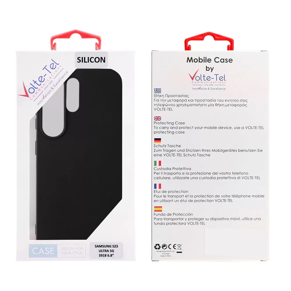 matshop.gr - VOLTE-TEL ΘΗΚΗ SAMSUNG S23 ULTRA 5G S918 6.8" SILICON TPU CAMERA GUARD BLACK