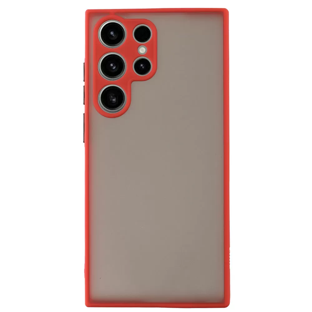 matshop.gr - LIME ΘΗΚΗ SAMSUNG S23 ULTRA 5G S918 6.8" HARDSHELL FUSION FULL CAMERA PROTECTION RED WITH BLACK KEYS
