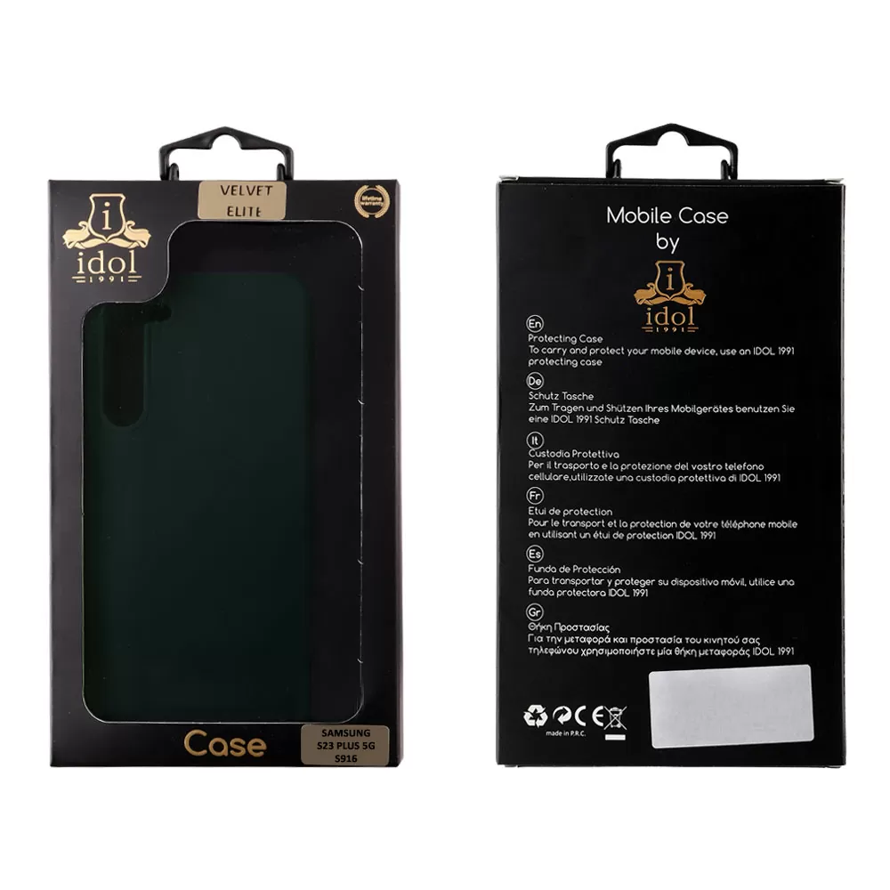matshop.gr - IDOL 1991 ΘΗΚΗ SAMSUNG S23 PLUS 5G S916 6.6" VELVET ELITE TPU 4 SIDE CAMERA GUARD DARK GREEN