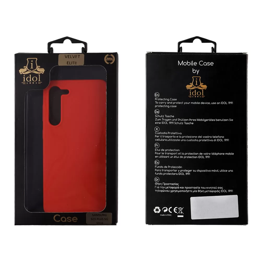 matshop.gr - IDOL 1991 ΘΗΚΗ SAMSUNG S23 PLUS 5G S916 6.6" VELVET ELITE TPU 4 SIDE CAMERA GUARD RED