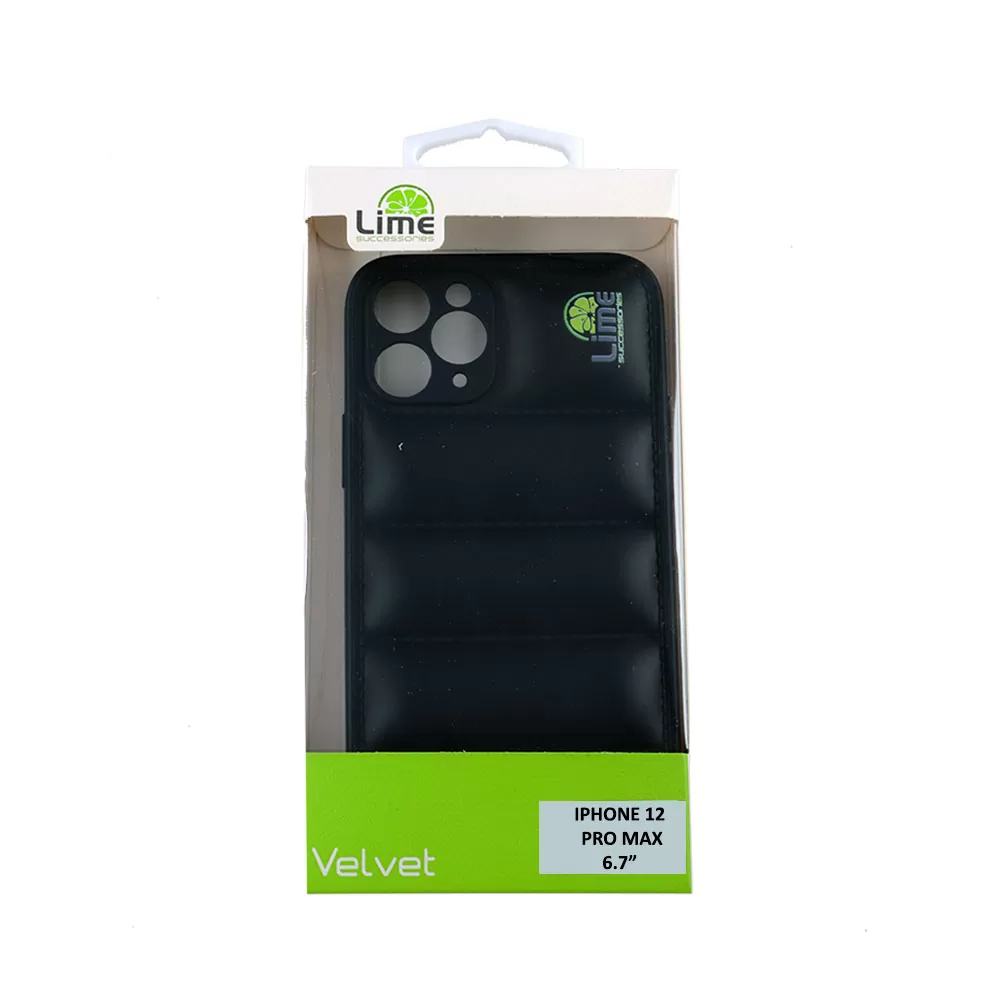 matshop.gr - LIME ΘΗΚΗ IPHONE 12 PRO MAX 6.7" BUMPY PUFFER TPU FULL CAMERA PROTECTION BLACK