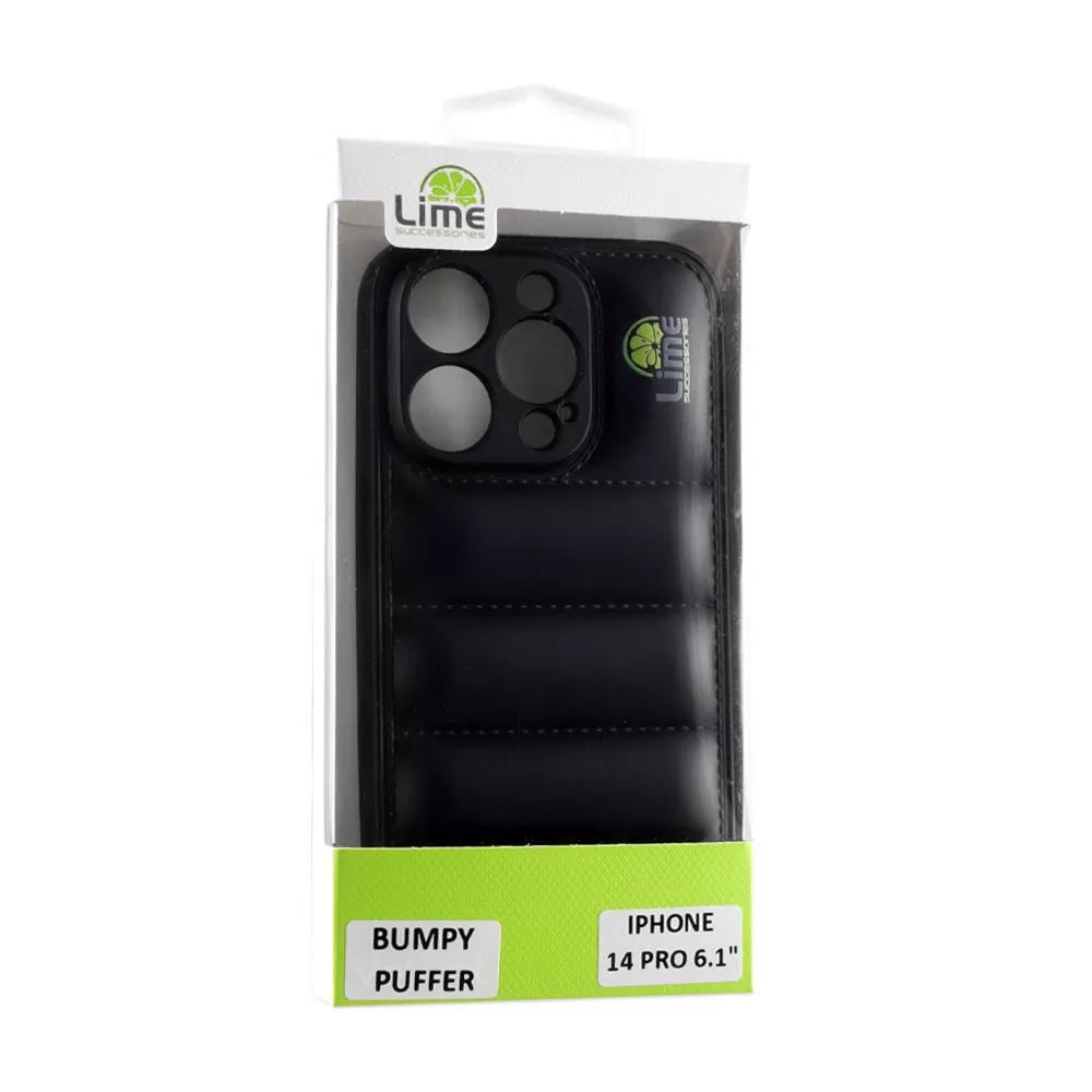 matshop.gr - LIME ΘΗΚΗ IPHONE 14 PRO 6.1" BUMPY PUFFER TPU FULL CAMERA PROTECTION BLACK