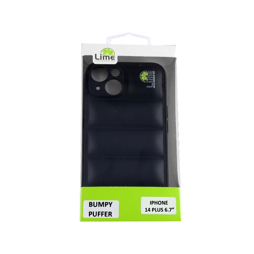 matshop.gr - LIME ΘΗΚΗ IPHONE 14 6.1" BUMPY PUFFER TPU FULL CAMERA PROTECTION BLACK