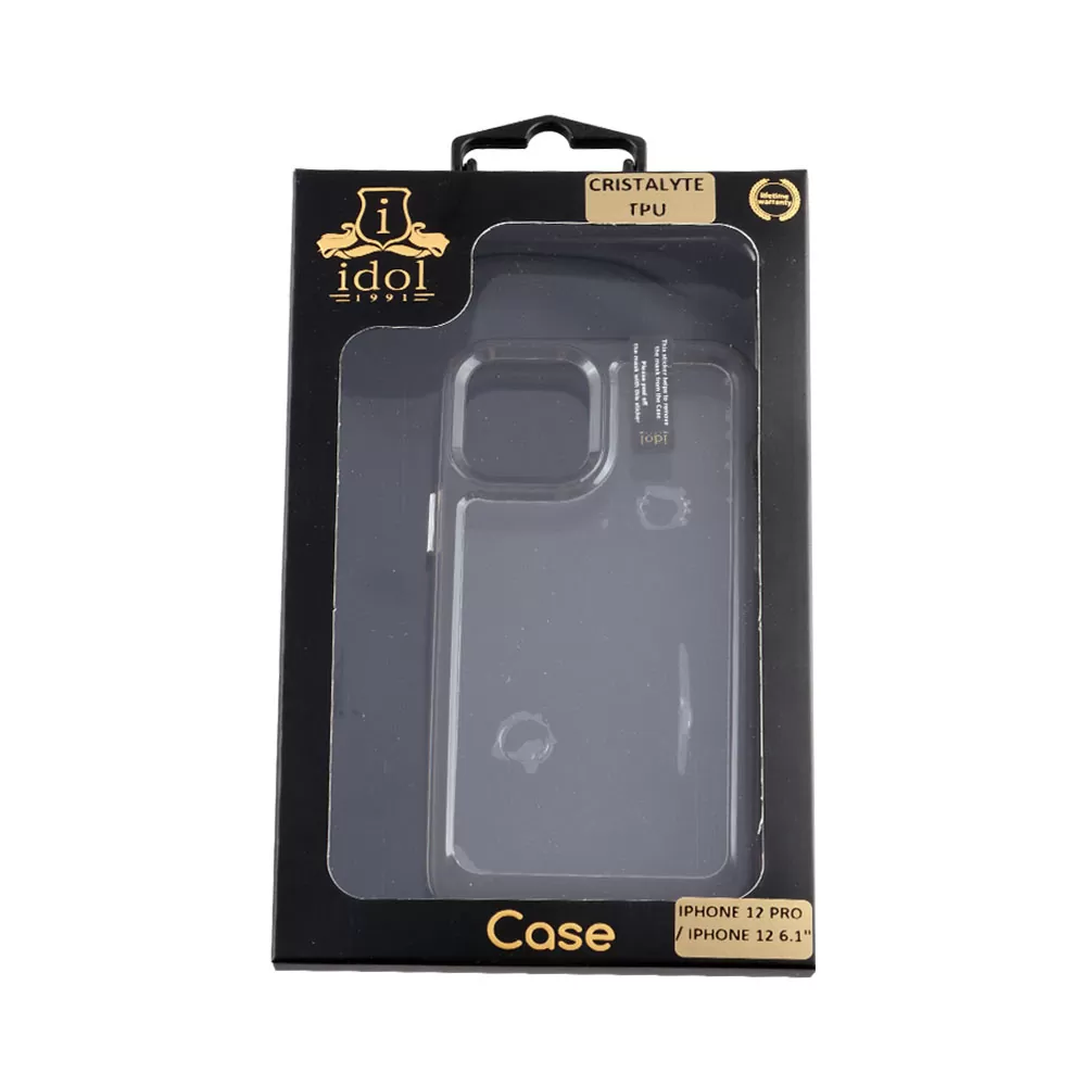 matshop.gr - IDOL 1991 ΘΗΚΗ IPHONE 12 PRO / IPHONE 12 6.1" CRISTALYTE TPU CAMERA GUARD ΔΙΑΦΑΝΗ ΓΚΡΙ