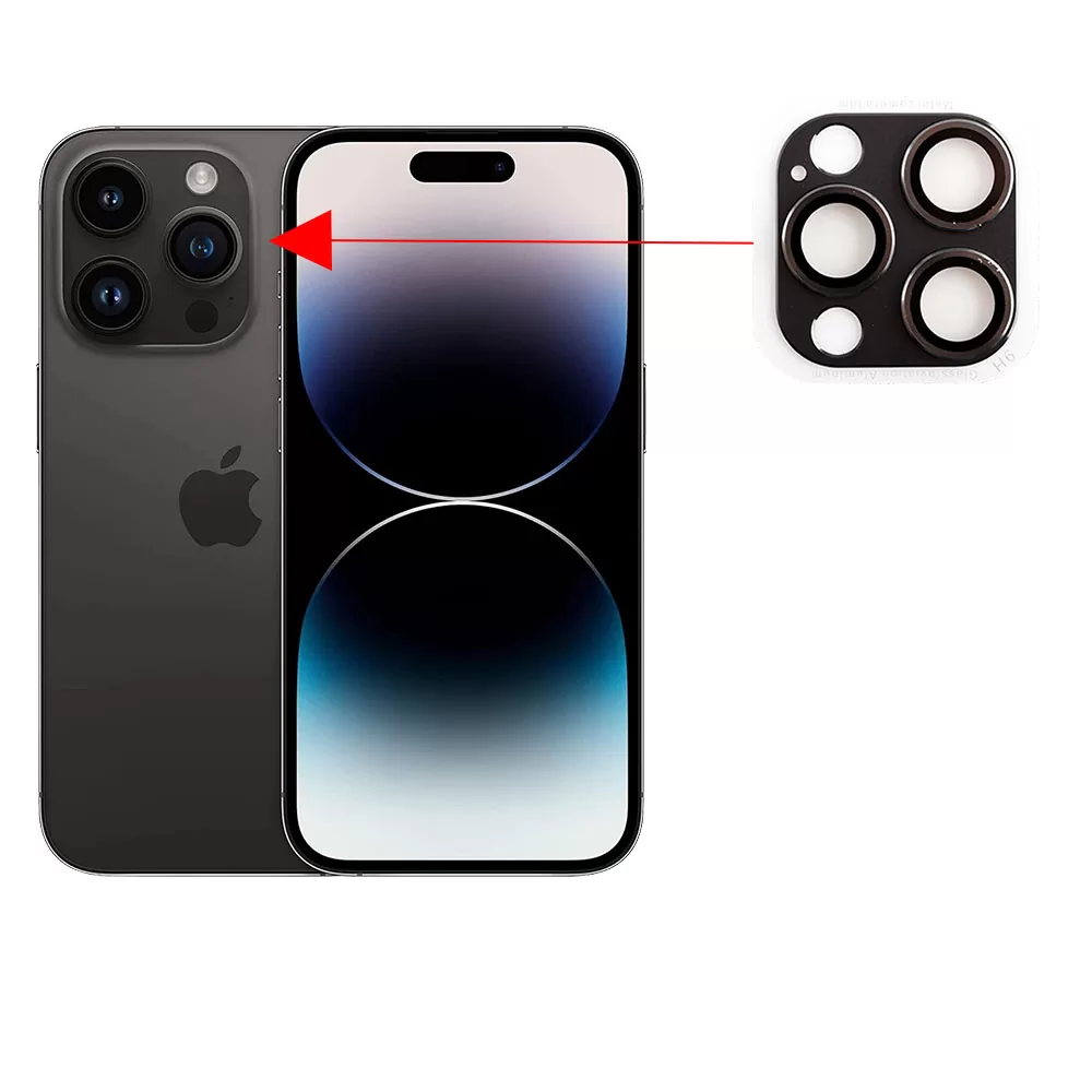 matshop.gr - VOLTE-TEL CAMERA GLASS COVER IPHONE 14 PRO 6.1"/14 PRO MAX 6.7" 9H 0.30MM 3D ALUMINIUM-ELECTROPLATING FRAME GREY