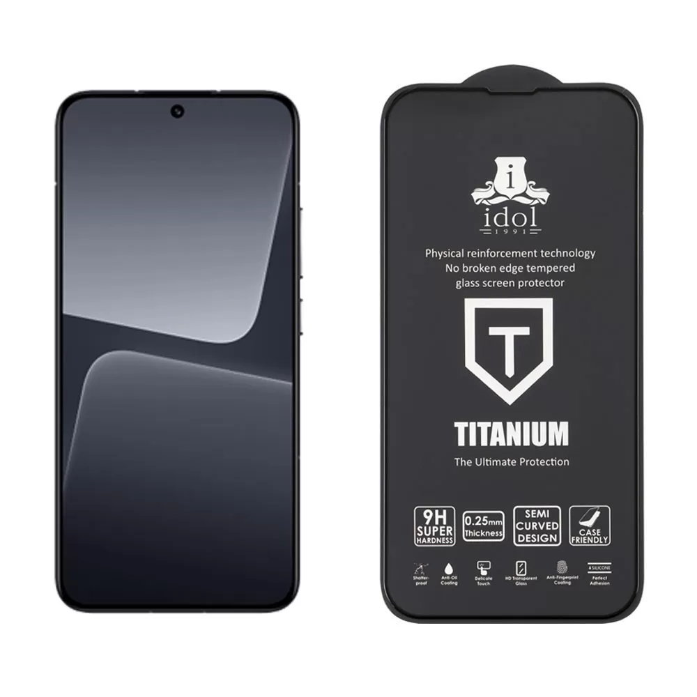 matshop.gr - IDOL 1991 TEMPERED GLASS XIAOMI 13 5G 6.36" 9H 0.25mm TITANIUM SEMI CURVED FULL GLUE BLACK