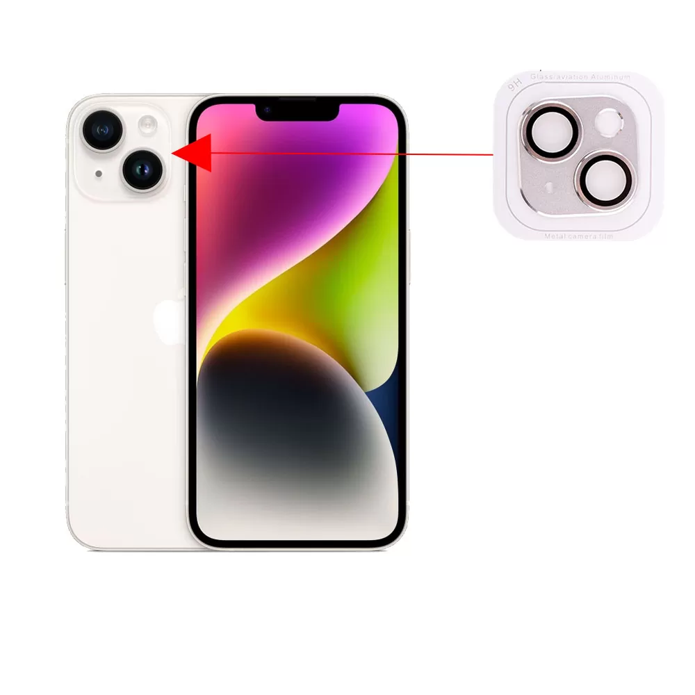 matshop.gr - VOLTE-TEL CAMERA GLASS COVER IPHONE 13 MINI 5.4"/IPHONE 13 6.1" 9H 0.30MM 3D ALUMINIUM-ELECTROPLATING FRAME SILVER