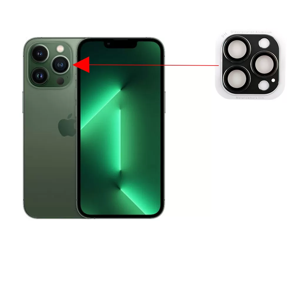 matshop.gr - VOLTE-TEL CAMERA GLASS COVER IPHONE 13 PRO 6.1"/IPHONE 13 PRO MAX 6.7" 9H 0.30MM 3D ALUMINIUM-ELECTROPLATING FRAME GREEN