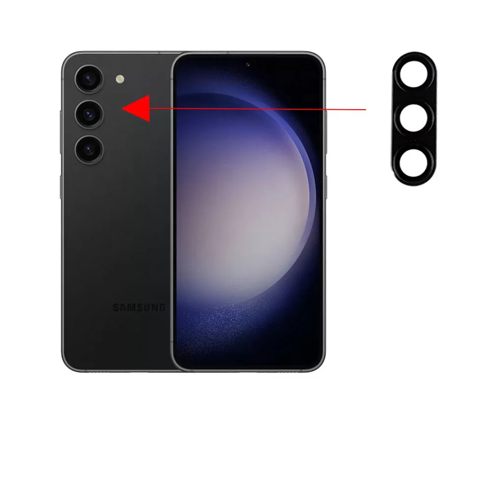 matshop.gr - VOLTE-TEL CAMERA GLASS COVER SAMSUNG S23 5G 6.1"/SAMSUNG S23 PLUS 5G 6.6" 9H 0.30MM 3D ALUMINIUM-ELECTROPLATING FRAME BLACK