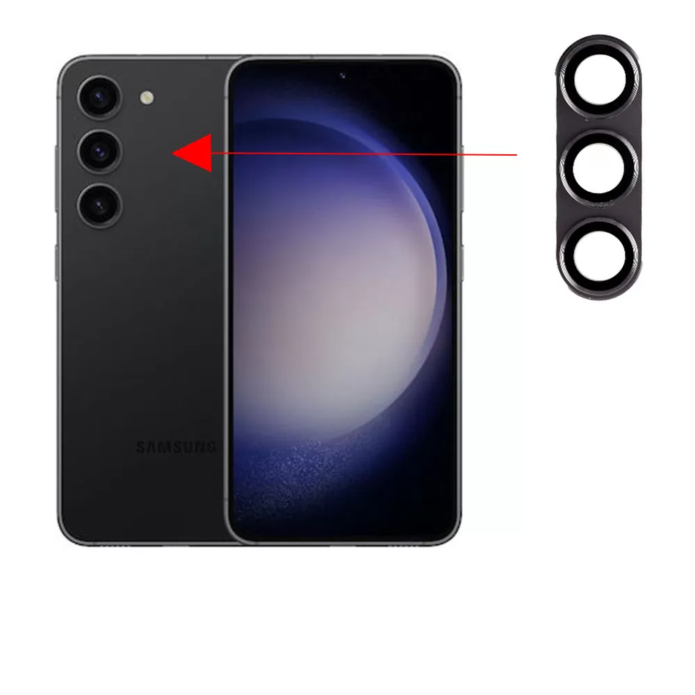 matshop.gr - VOLTE-TEL CAMERA GLASS COVER SAMSUNG S23 5G 6.1"/SAMSUNG S23 PLUS 5G 6.6" 9H 0.30MM 3D ALUMINIUM-ELECTROPLATING FRAME GREY