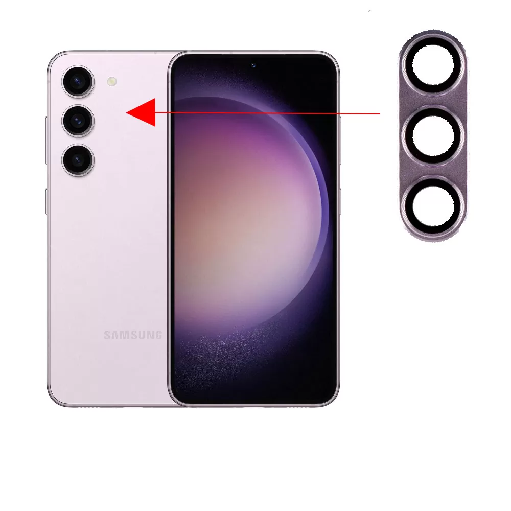 matshop.gr - VOLTE-TEL CAMERA GLASS COVER SAMSUNG S23 5G 6.1"/SAMSUNG S23 PLUS 5G 6.6" 9H 0.30MM 3D ALUMINIUM-ELECTROPLATING FRAME PURPLE