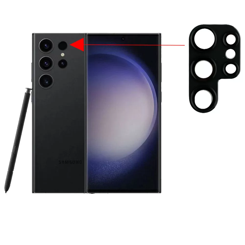 matshop.gr - VOLTE-TEL CAMERA GLASS COVER SAMSUNG S23 ULTRA 5G 6.8" 9H 0.30MM 3D ALUMINIUM-ELECTROPLATING FRAME BLACK
