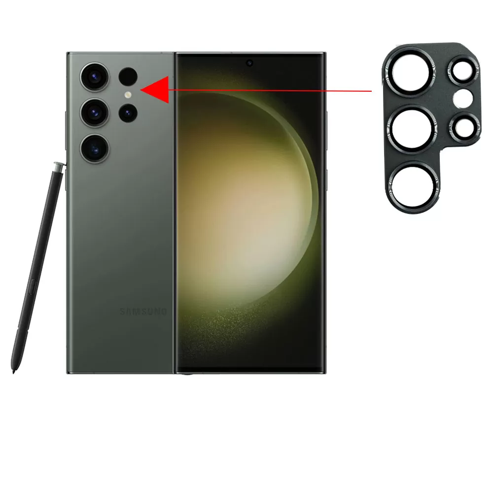 matshop.gr - VOLTE-TEL CAMERA GLASS COVER SAMSUNG S23 ULTRA 5G 6.8" 9H 0.30MM 3D ALUMINIUM-ELECTROPLATING FRAME GREY