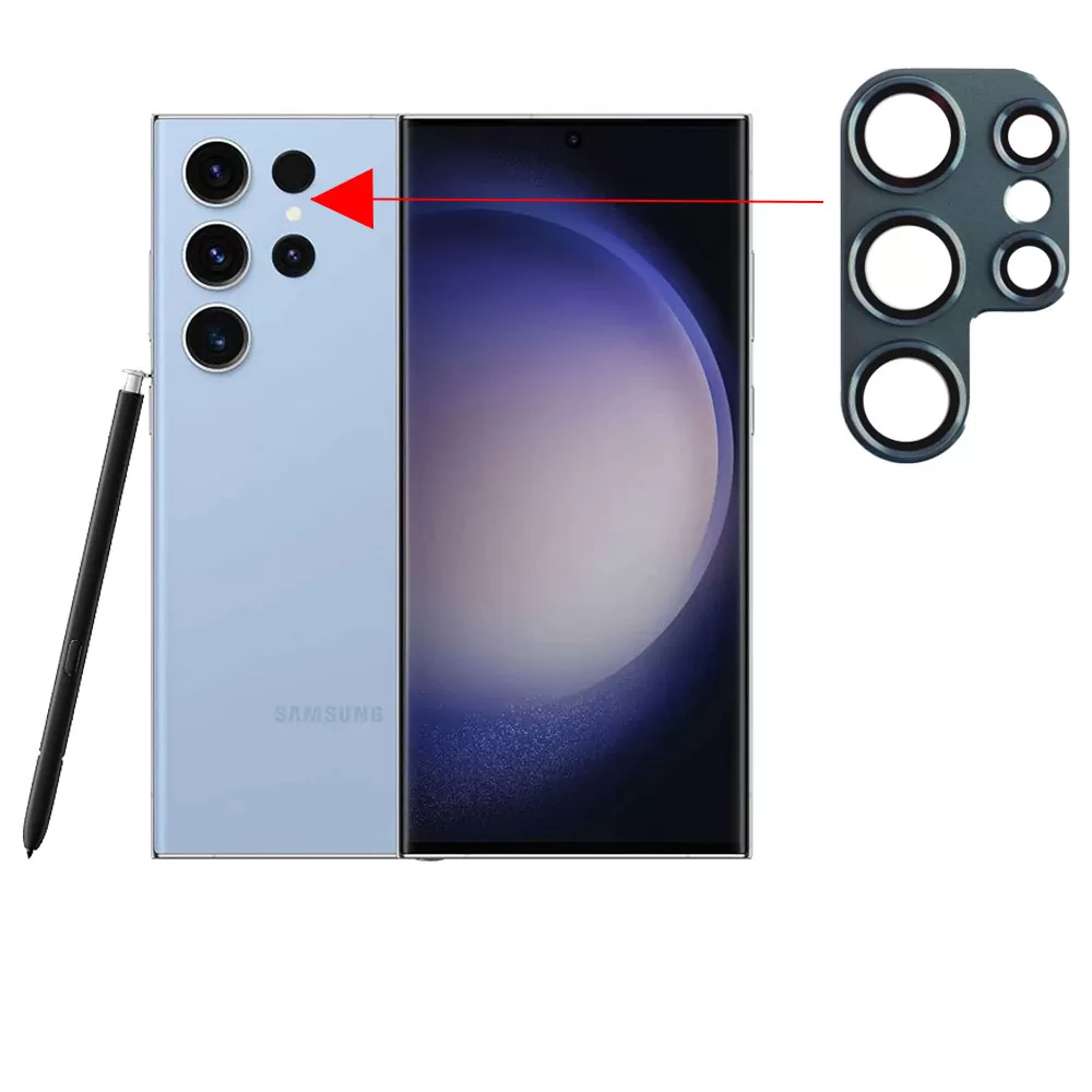 matshop.gr - VOLTE-TEL CAMERA GLASS COVER SAMSUNG S23 ULTRA 5G 6.8" 9H 0.30MM 3D ALUMINIUM-ELECTROPLATING FRAME BLUE