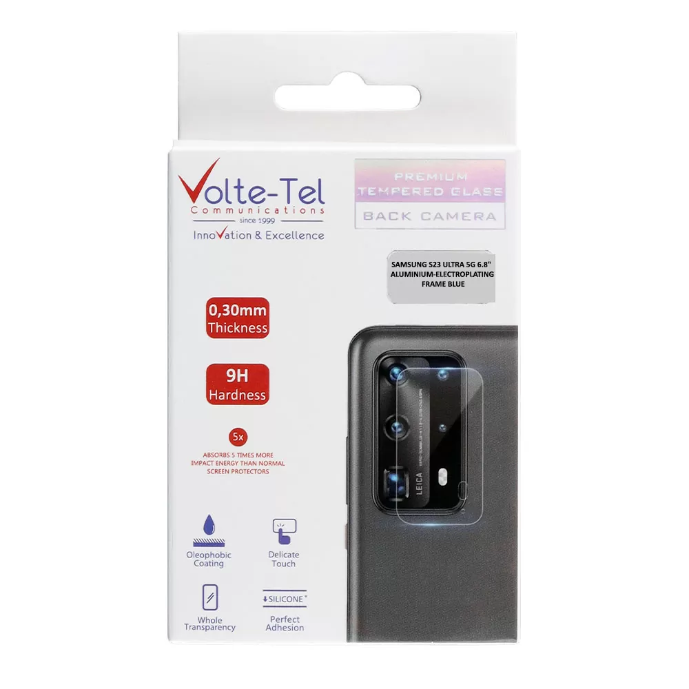 matshop.gr - VOLTE-TEL CAMERA GLASS COVER SAMSUNG S23 ULTRA 5G 6.8" 9H 0.30MM 3D ALUMINIUM-ELECTROPLATING FRAME BLUE