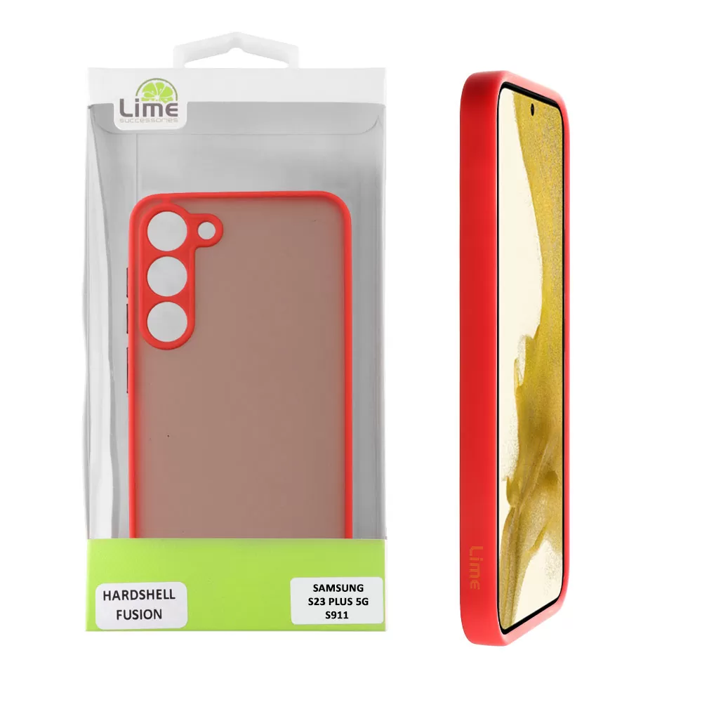 matshop.gr - LIME ΘΗΚΗ SAMSUNG S23 PLUS 5G S916 6.6" HARDSHELL FUSION FULL CAMERA PROTECTION RED WITH BLACK KEYS