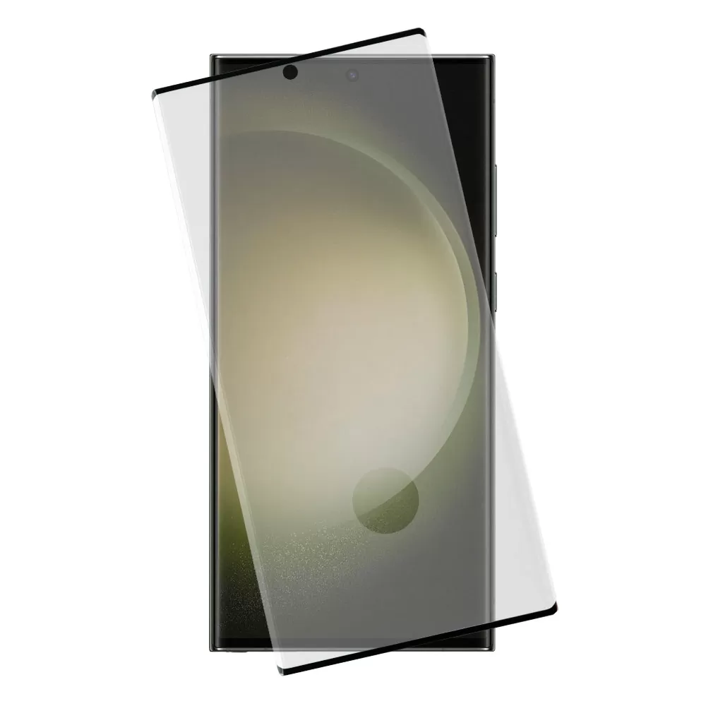 matshop.gr - IDOL 1991 TEMPERED GLASS SAMSUNG S23 ULTRA 5G 6.8" 9H 0.25mm 3D EDGE GLUE SEMI CURVED FINGER UNLOCK BLACK