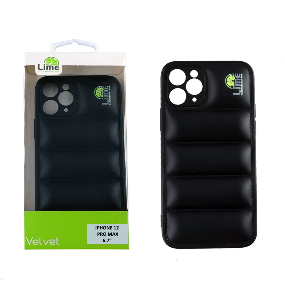 matshop.gr - LIME ΘΗΚΗ IPHONE 12 PRO MAX 6.7" BUMPY PUFFER TPU FULL CAMERA PROTECTION BLACK