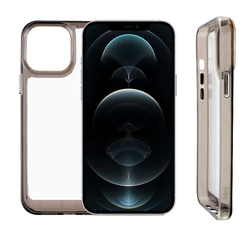 matshop.gr - IDOL 1991 ΘΗΚΗ IPHONE 12 PRO / IPHONE 12 6.1" CRISTALYTE TPU CAMERA GUARD ΔΙΑΦΑΝΗ ΓΚΡΙ