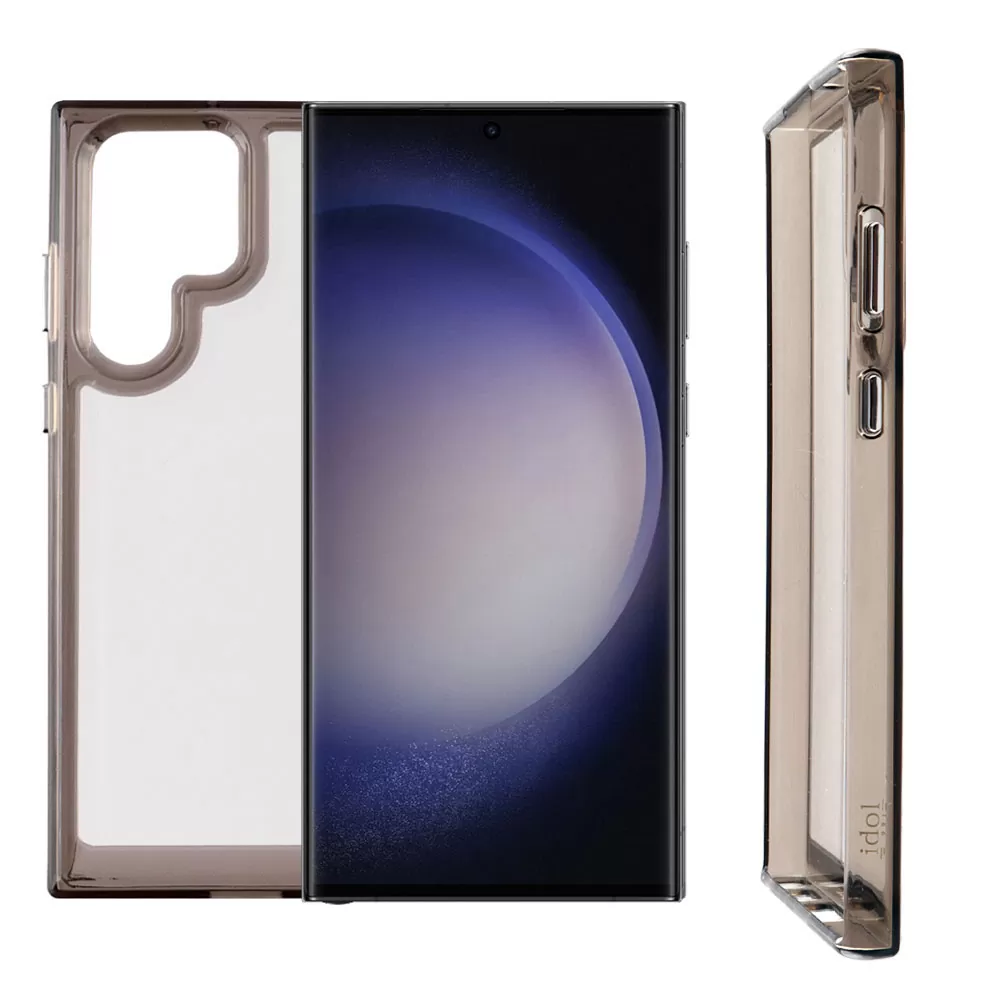 matshop.gr - IDOL 1991 ΘΗΚΗ SAMSUNG S23 ULTRA 5G S918 6.8" CRISTALYTE TPU CAMERA GUARD ΔΙΑΦΑΝΗ ΓΚΡΙ