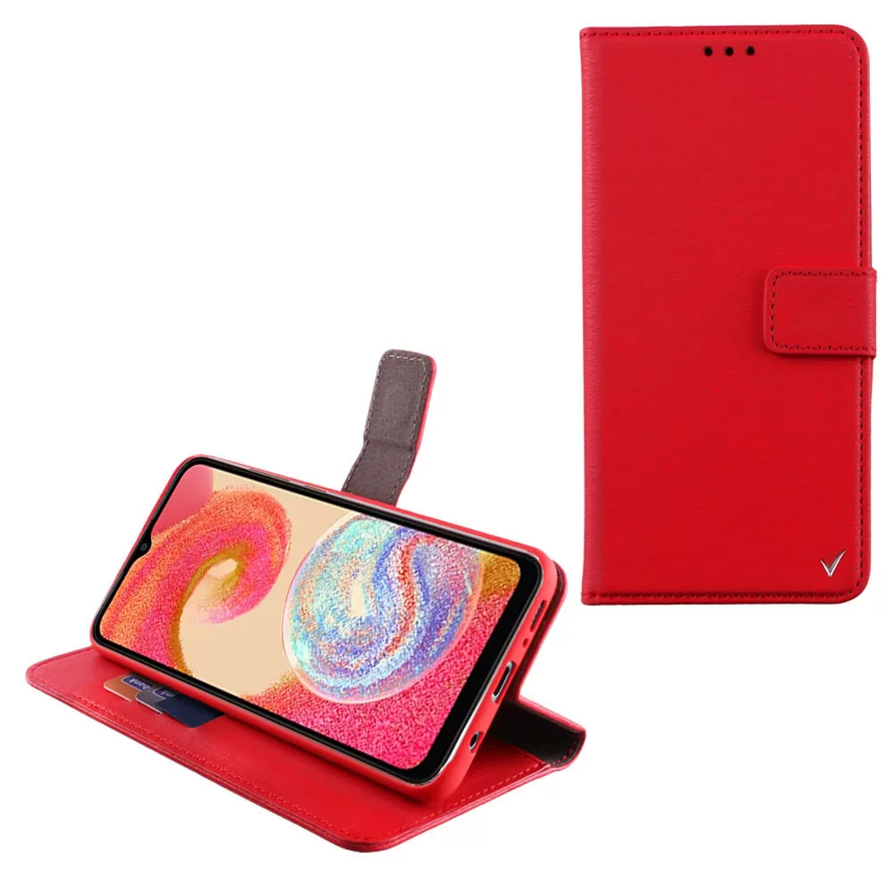 matshop.gr - VOLTE-TEL ΘΗΚΗ SAMSUNG A04e A042 6.5" ALLURE MAGNET BOOK STAND CLIP RED