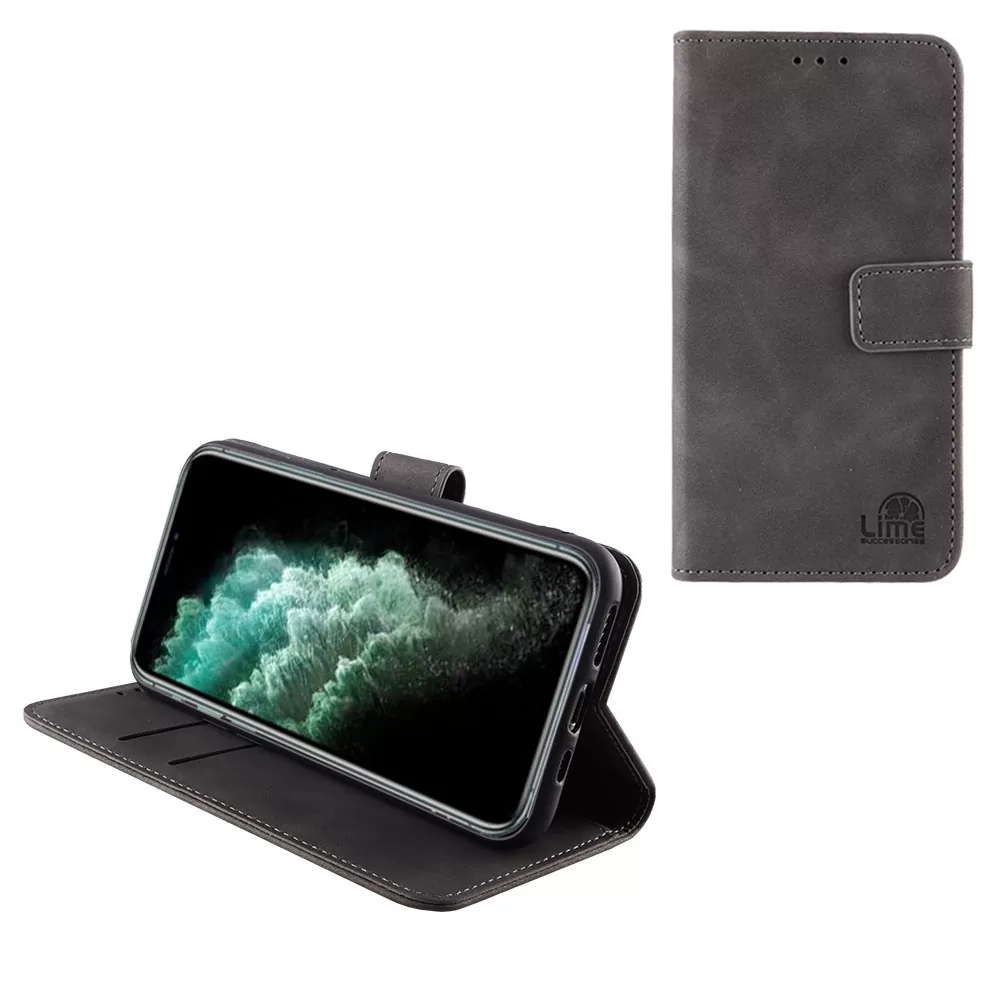 matshop.gr - LIME ΘΗΚΗ IPHONE 11 PRO 5.8" ESSENTIAL MAGNET BOOK STAND CLIP GREY