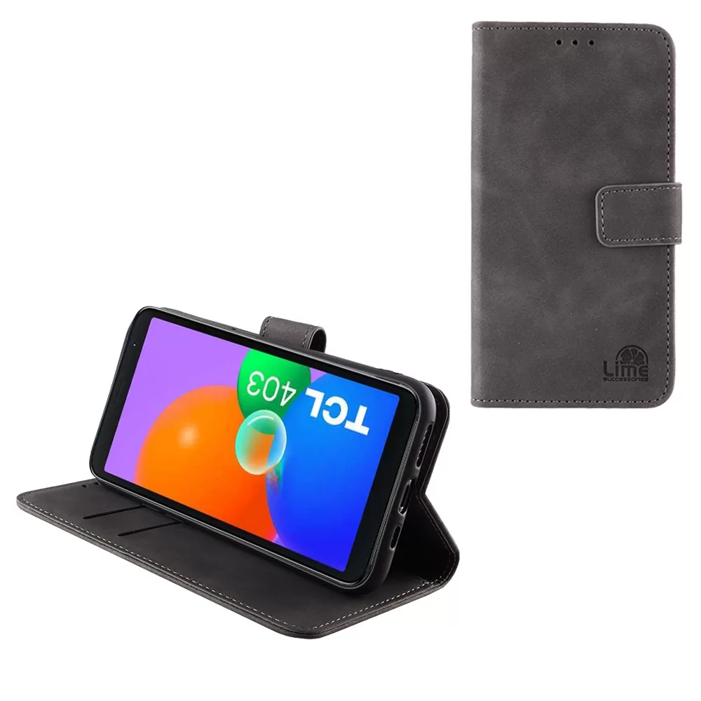 matshop.gr - LIME ΘΗΚΗ TCL 403 T431 6.0" ESSENTIAL MAGNET BOOK STAND CLIP GREY