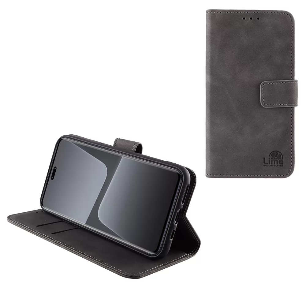 matshop.gr - LIME ΘΗΚΗ XIAOMI 13 5G 6.36" ESSENTIAL MAGNET BOOK STAND CLIP  GREY