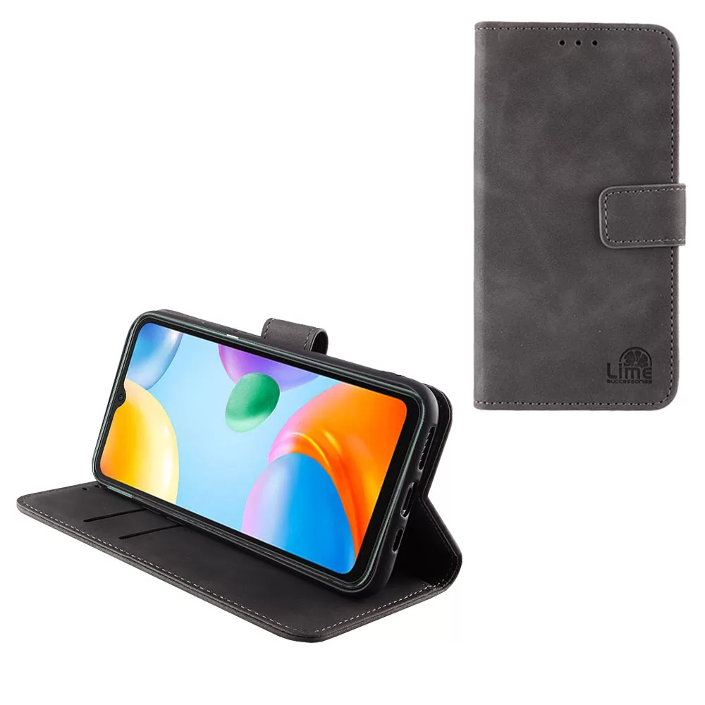 matshop.gr - LIME ΘΗΚΗ XIAOMI REDMI 10C/REDMI 10 POWER 6.71" ESSENTIAL MAGNET BOOK STAND CLIP GREY