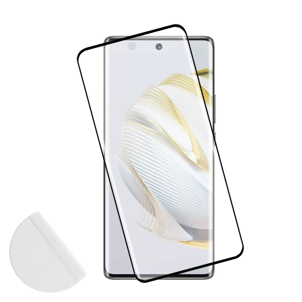 matshop.gr - IDOL 1991 TEMPERED GLASS HUAWEI NOVA 10 6.67" 9H 0.30mm 3D FULL GLUE SEMI CURVED FINGER UNLOCK BLACK + SQUEEZY CARD