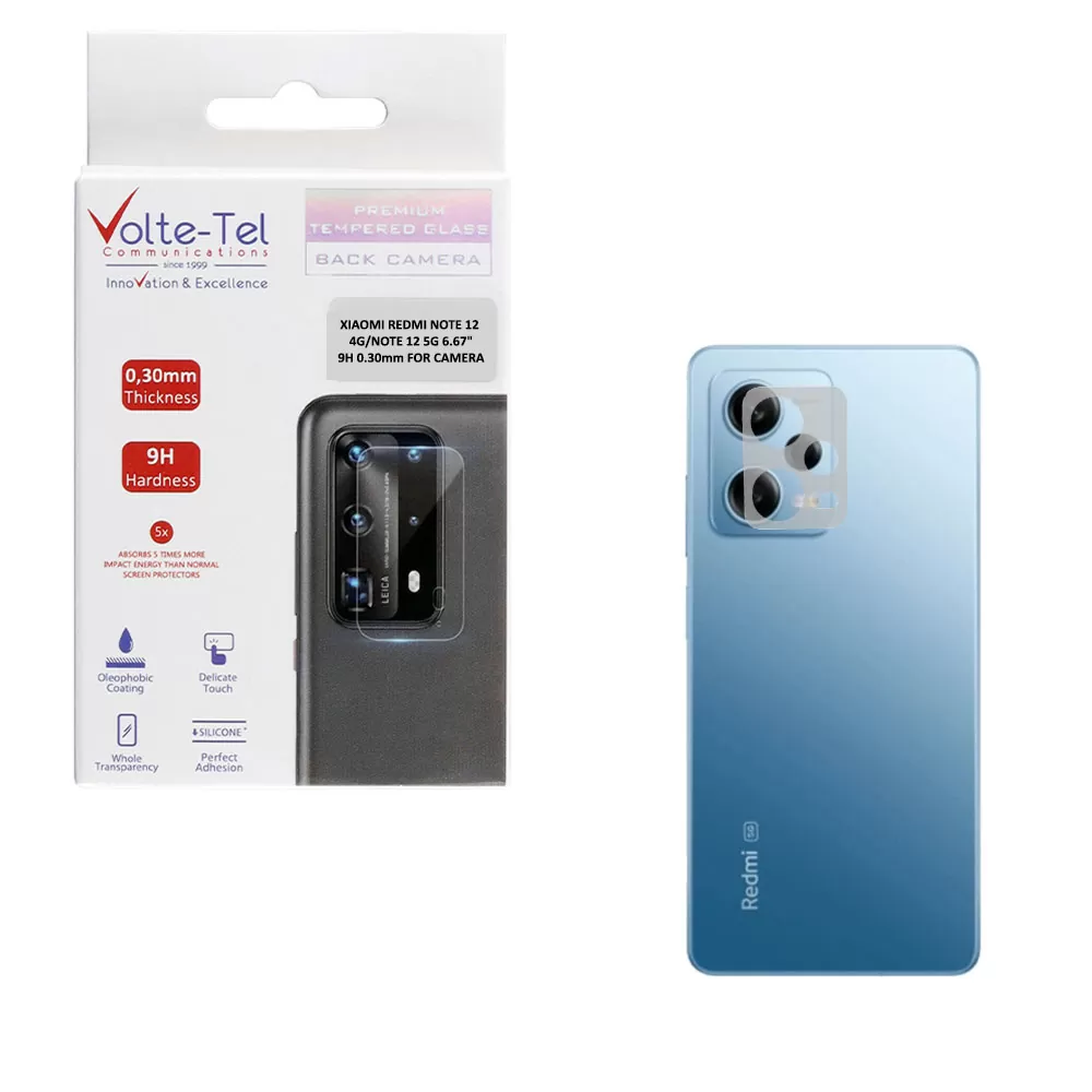 matshop.gr - VOLTE-TEL TEMPERED GLASS XIAOMI REDMI NOTE 12 4G/NOTE 12 5G 6.67" 9H 0.30mm FOR CAMERA