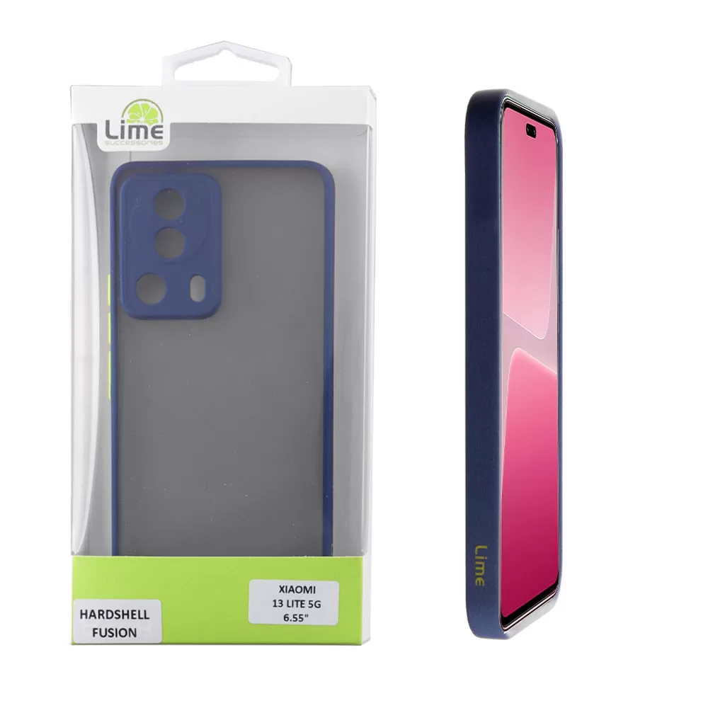 matshop.gr - LIME ΘΗΚΗ XIAOMI 13 LITE 5G 6.55" HARDSHELL FUSION FULL CAMERA PROTECTION BLUE WITH YELLOW KEYS