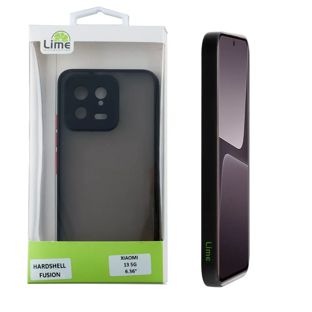 matshop.gr - LIME ΘΗΚΗ XIAOMI 13 PRO 5G 6.73" HARDSHELL FUSION FULL CAMERA PROTECTION BLACK WITH RED KEYS