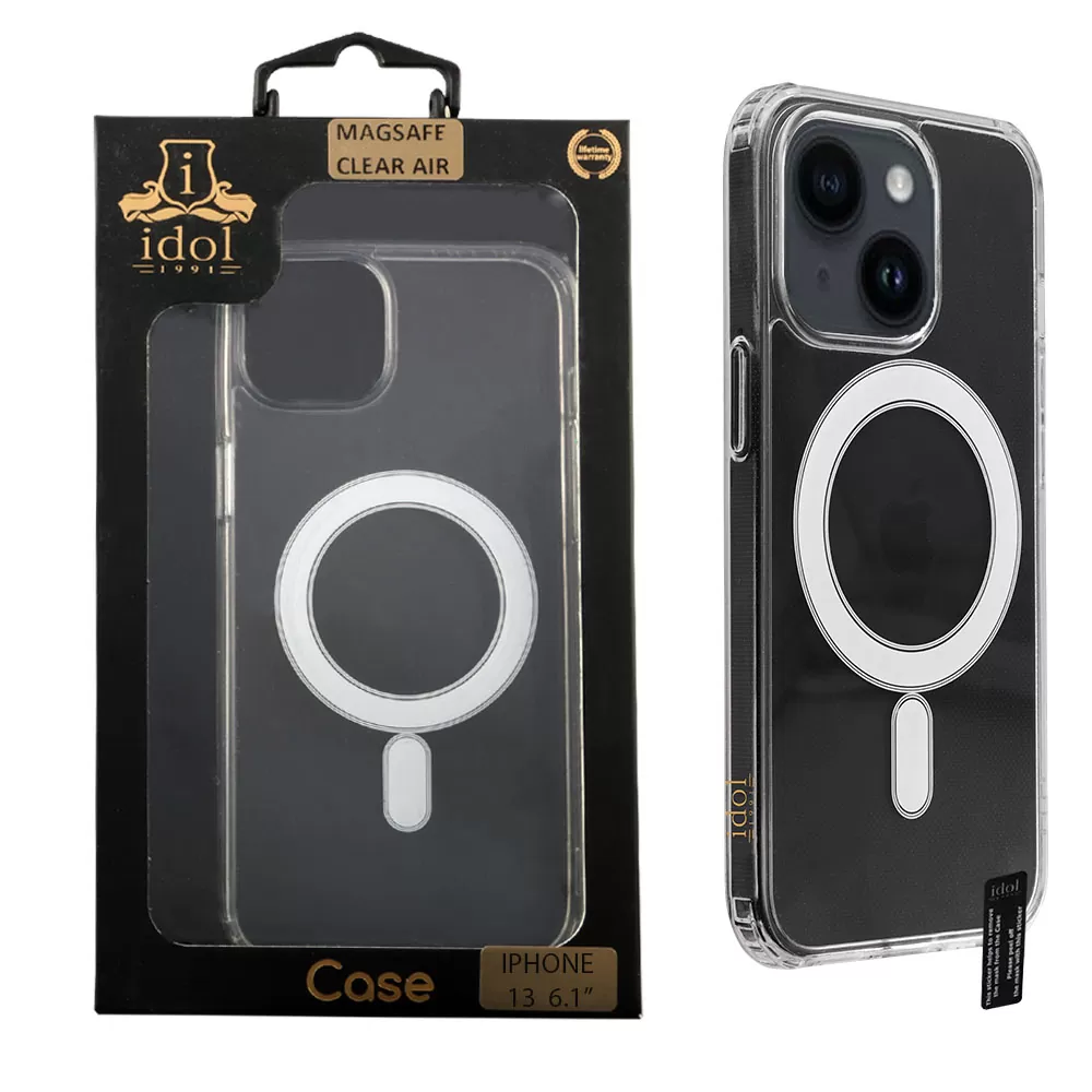 matshop.gr - IDOL 1991 ΘΗΚΗ IPHONE 13 6.1" MAGSAFE ANTISHOCK CLEAR AIR BACK COVER TPU CAMERA GUARD ΔΙΑΦΑΝΗ