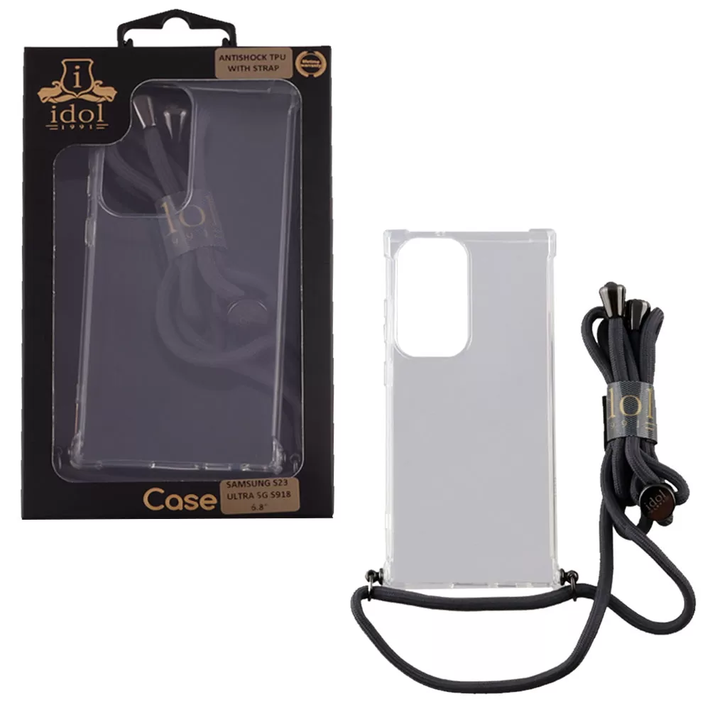 matshop.gr - IDOL 1991 ΘΗΚΗ SAMSUNG S23 ULTRA 5G S918 6.8" ANTISHOCK AIR TPU WITH STRAP FULL CAMERA PROTECTION ΔΙΑΦΑΝΗ