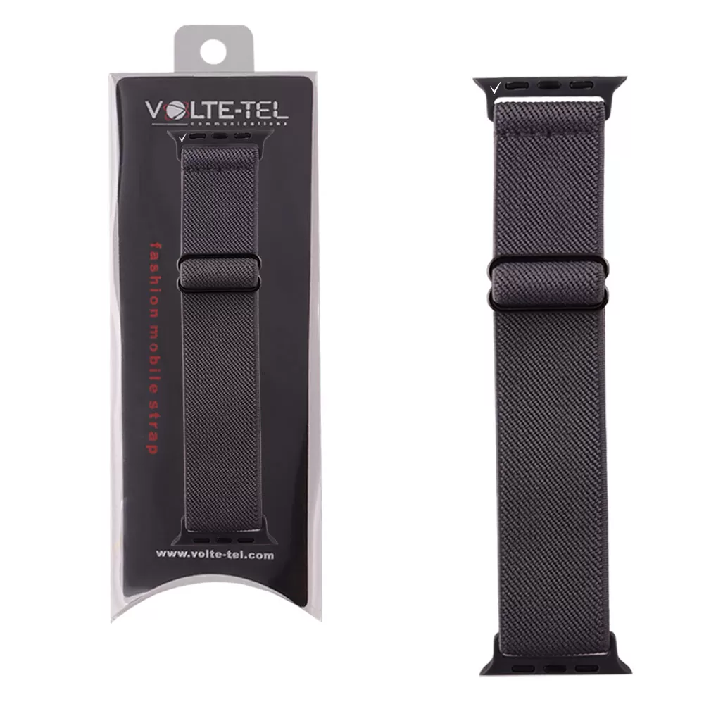 matshop.gr - VOLTE-TEL ΛΟΥΡΑΚΙ ΡΟΛΟΓΙΟΥ APPLE WATCH 42/44/45/49mm ELASTIC BRAIDED NYLON GREY VT101
