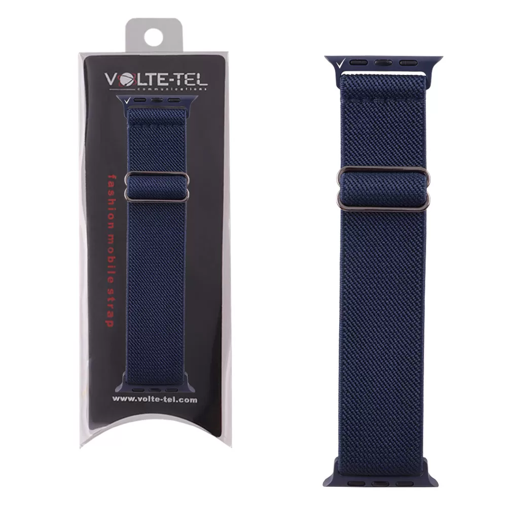matshop.gr - VOLTE-TEL ΛΟΥΡΑΚΙ ΡΟΛΟΓΙΟΥ APPLE WATCH 42/44/45/49mm ELASTIC BRAIDED NYLON DARK BLUE VT101