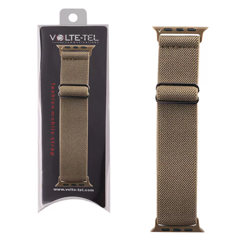 matshop.gr - VOLTE-TEL ΛΟΥΡΑΚΙ ΡΟΛΟΓΙΟΥ APPLE WATCH 42/44/45/49mm ELASTIC BRAIDED NYLON KHAKI VT101