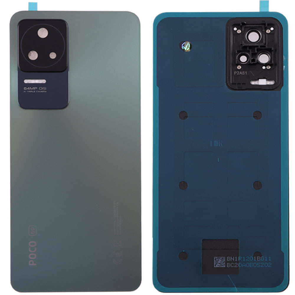 matshop.gr - XIAOMI POCO F4 5G BATTERY COVER - CAMERA LENS GREEN 3P OR