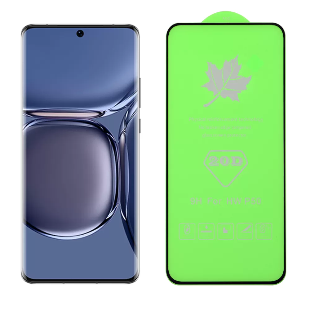 matshop.gr - IDOL 1991 TEMPERED GLASS HUAWEI P50 6.5" 9H 0.25mm 20D FULL GLUE SEMI CURVED FINGER UNLOCK BLACK