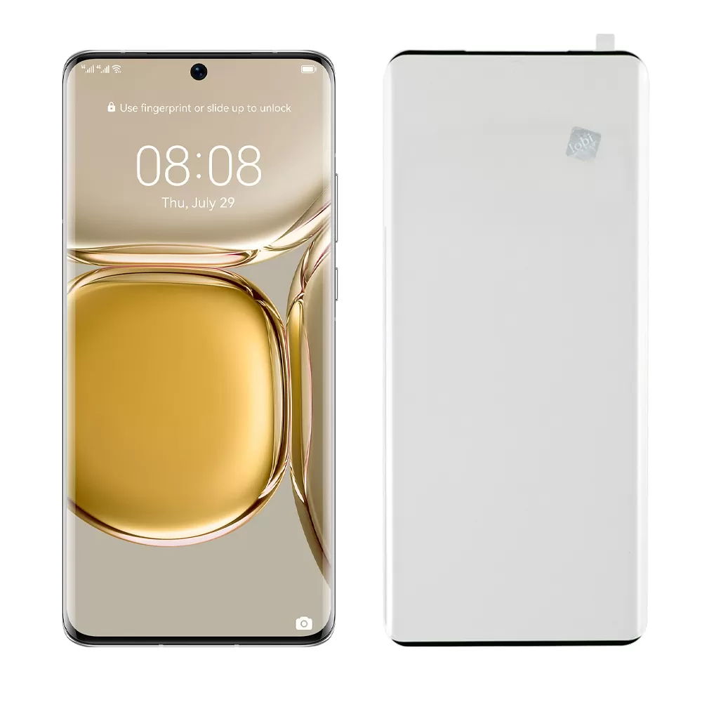 matshop.gr - IDOL 1991 TEMPERED GLASS HUAWEI P50 PRO 6.6" 9H 0.30mm 3D FULL GLUE SEMI CURVED FINGER UNLOCK BLACK FULL COVER